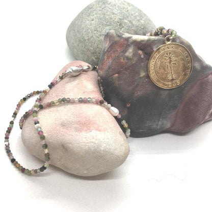 COLLIER CHAMAEROPS 1 TOURMALINE - Maison Vanité